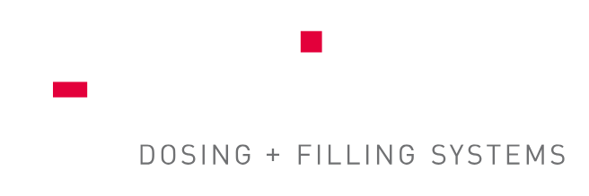 Fricke „Dosing + Filling Systems“ Logo mit klaren weißen Schriftflächen und roten Akzenten auf dunklem Hintergrund.